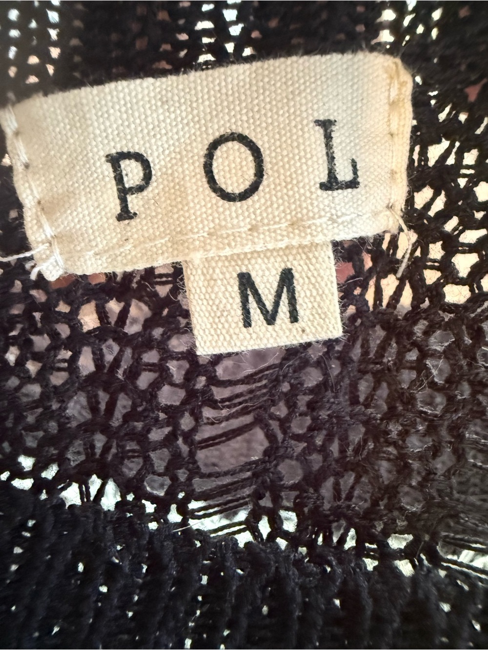POL Black & White Striped Open Knit distressed Sweater - Picture 3 of 3
